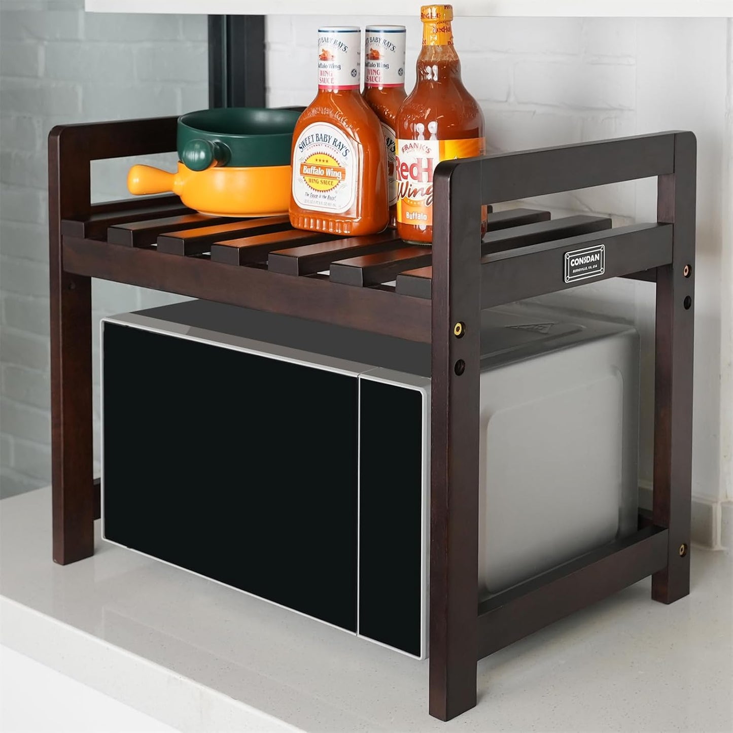 USA Hickory Microwave Stand - Organize & Beautify