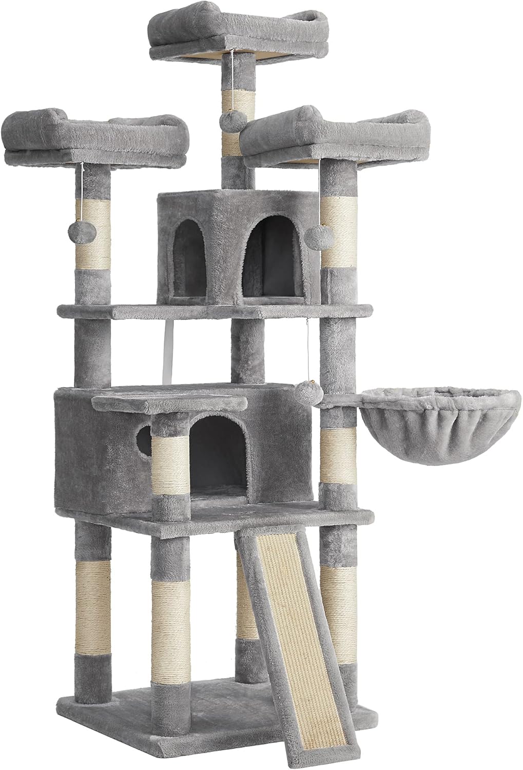 FEANDREA Cat Tree Large Cat Tower with Scratching Posts and Caves