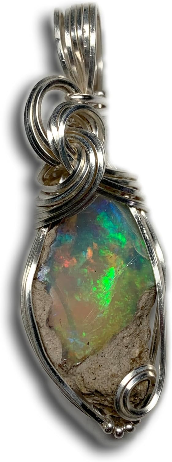 Handmade Birthstone Jewelry - October Opal Pendant Necklace