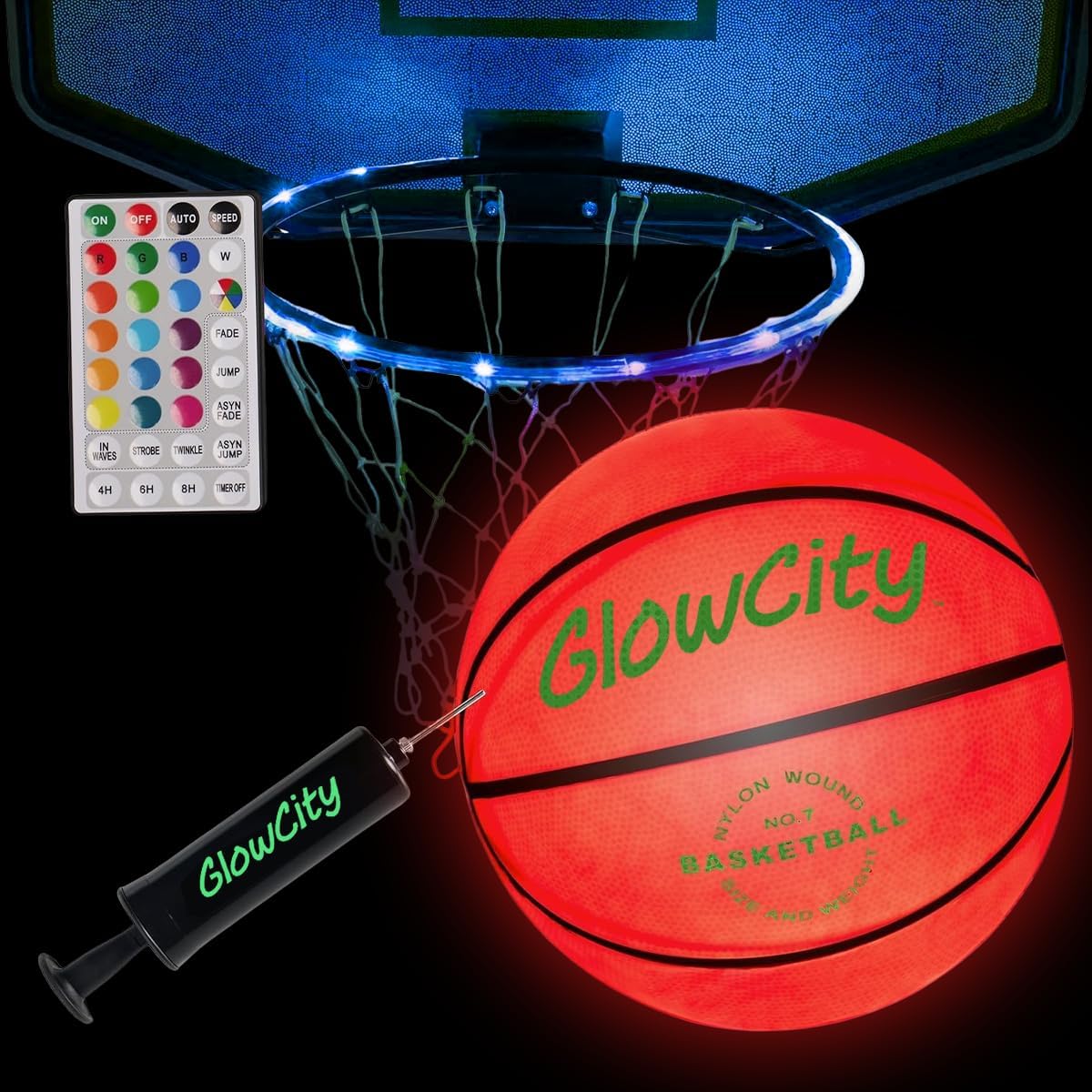 GlowCity Glow in The Dark Basketball for Kids and Adults