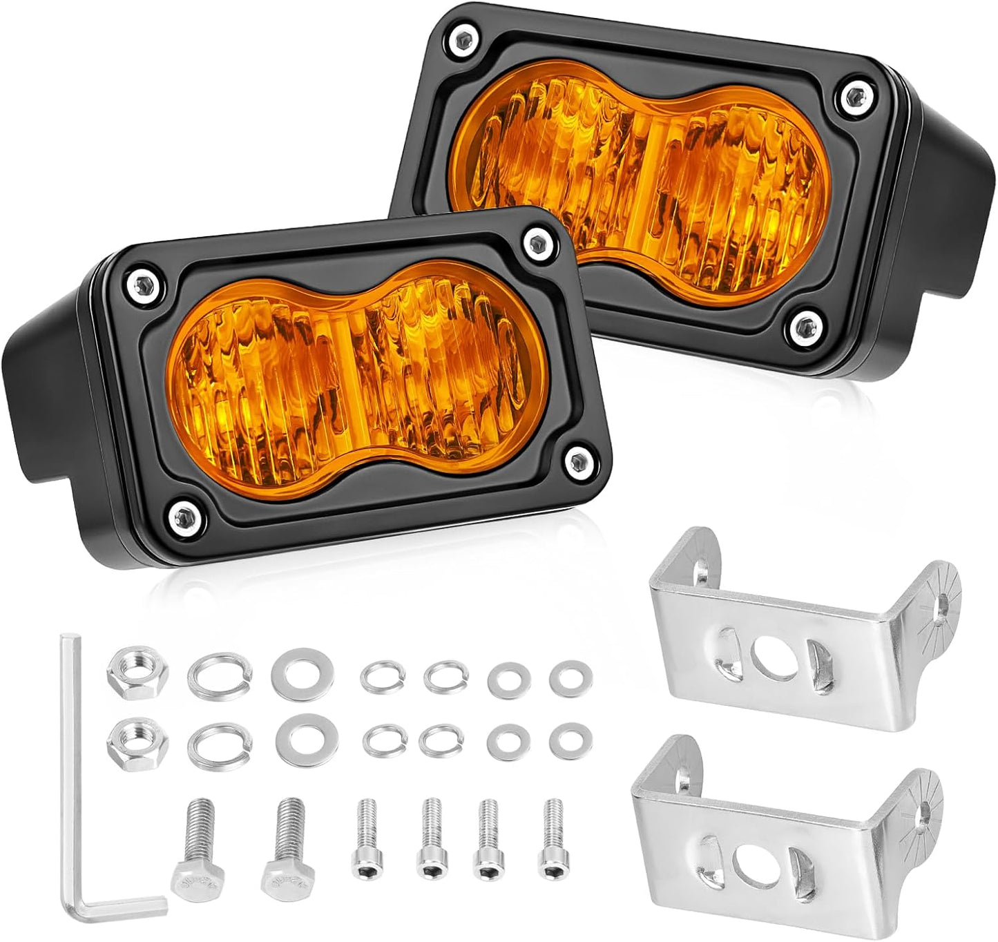 Amber LED Pods 3 Inch Flood CREE LED Fog Lights for Off Road