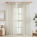 Linen Sheer Pinch Pleated Curtains 108 in - Soft Natural Light