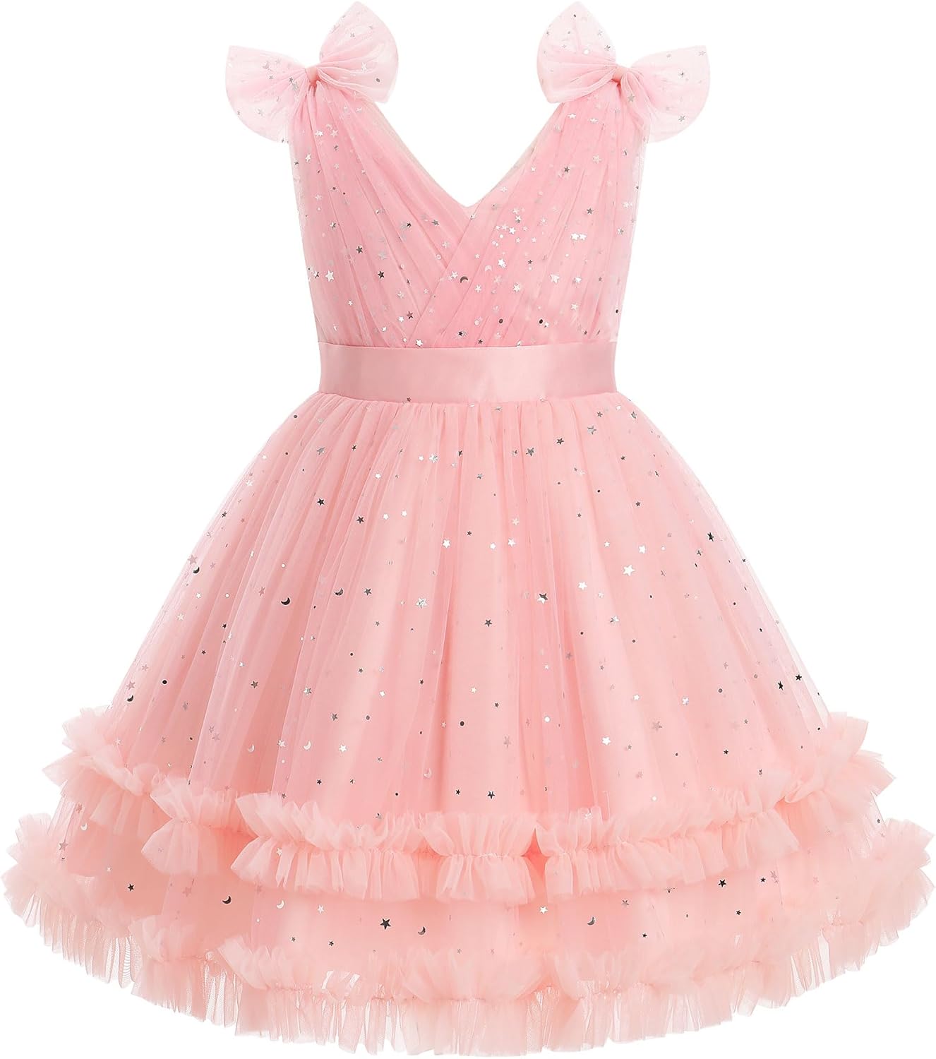 Toddler Kids Girls Butterfly Dress with Sparkle Sequins Tulle