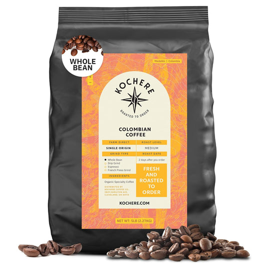 Colombian Medellin Coffee Beans - Freshly Roasted Organic 5LB