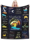 Fishing Gifts for Men Fishing Blanket 50in x 40in - Cozy Throw