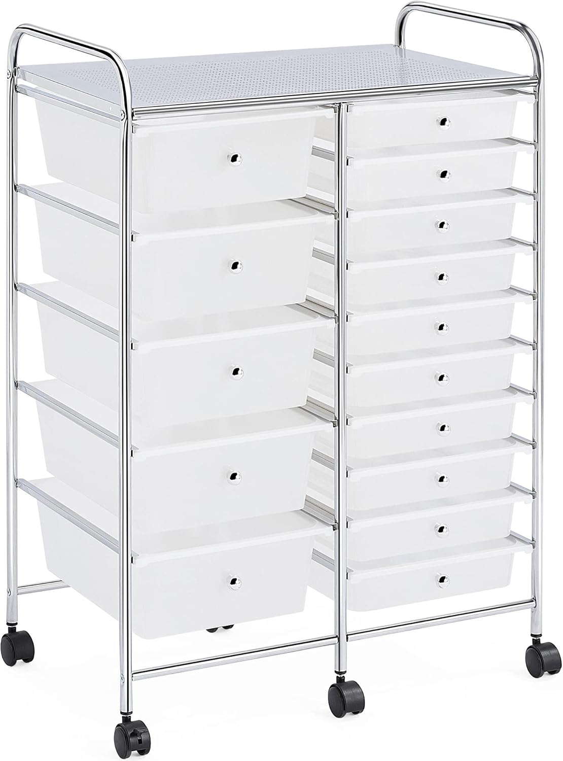 Yaheetech 15 Drawers Rolling Storage Cart for Home and Office