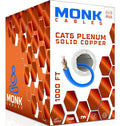 Cat6 Plenum Cable 1000ft Blue - 100% Pure Copper DSX Certified