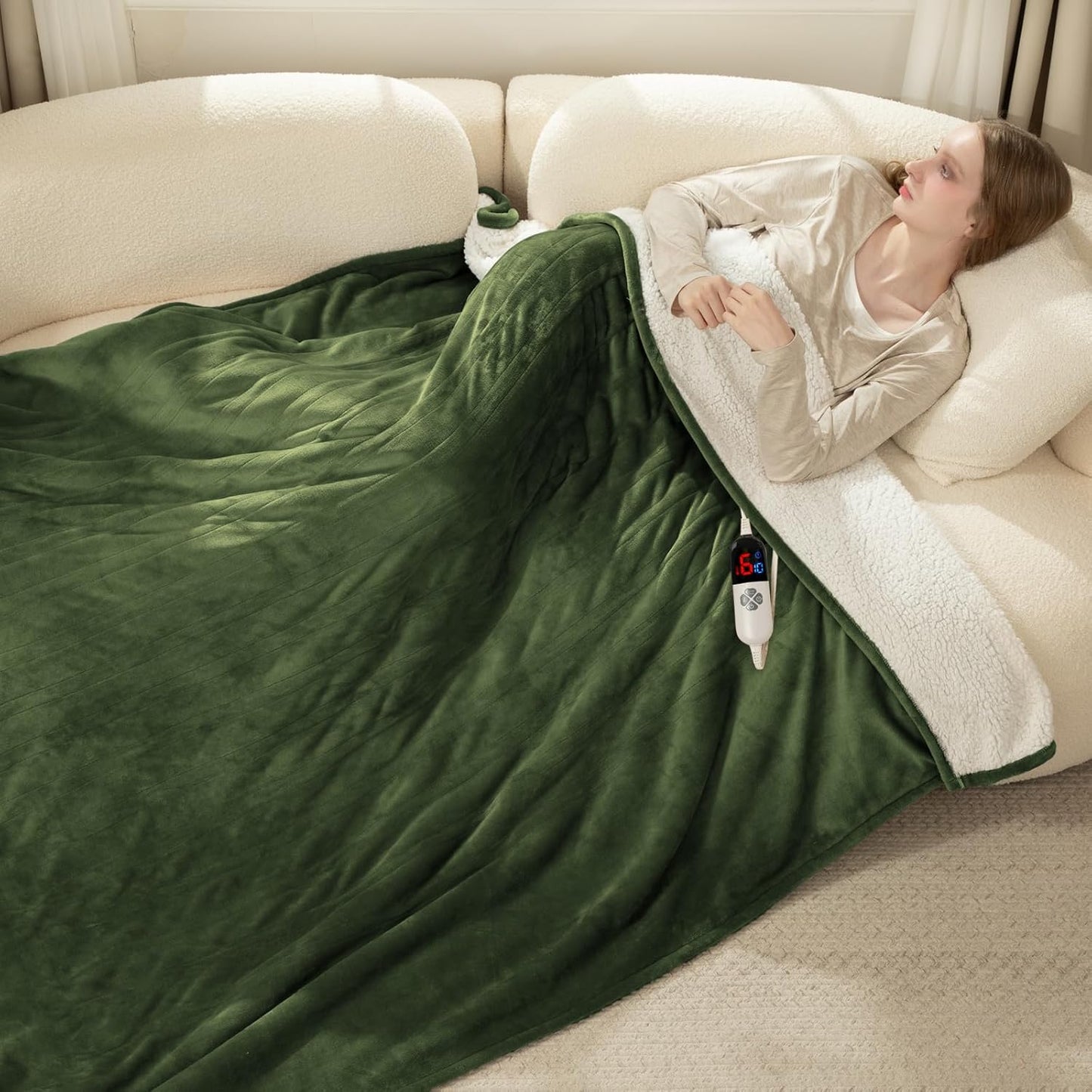 Electric Blanket Full Size Fast Heating with Overheat Protection