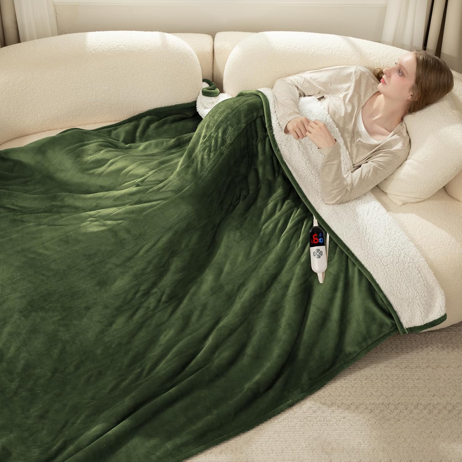 Electric Blanket Full Size Fast Heating with Overheat Protection