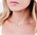 Opal Star of David Necklace Choker - Minimalist Jewish Pendant