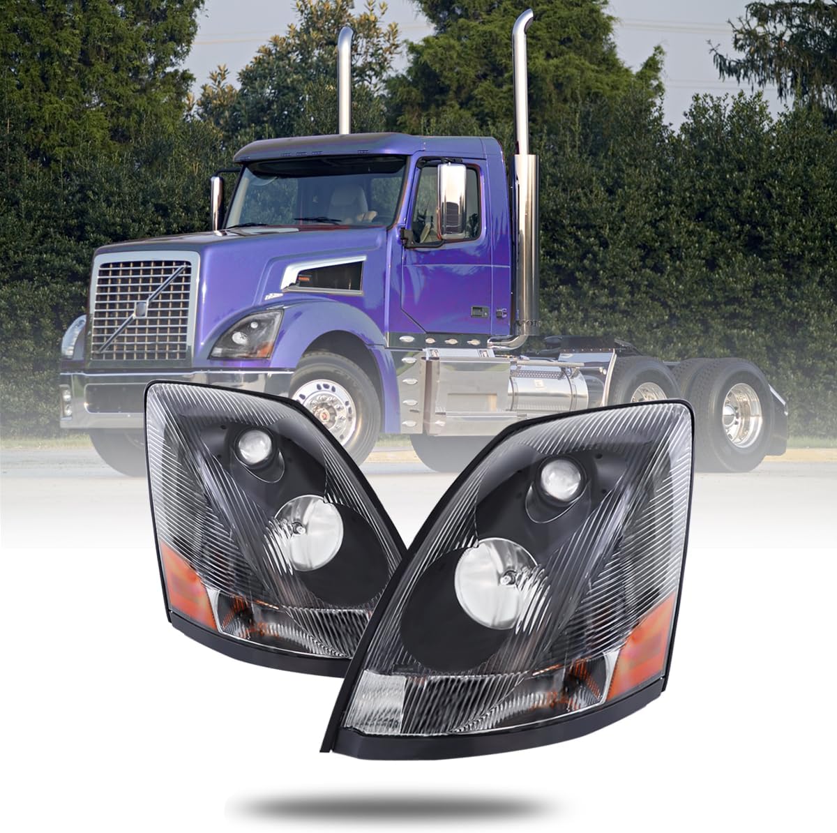 Headlight Compatible with 2004-2014 Volvo VNL for Safety