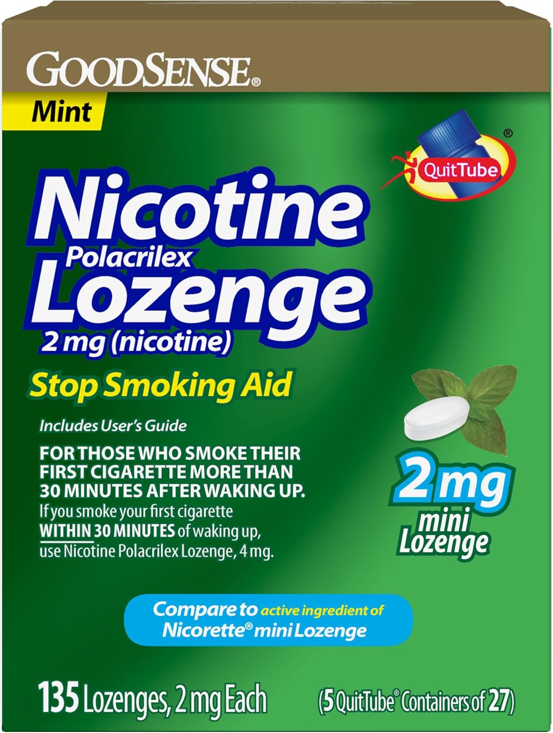 GoodSense Mini Nicotine Polacrilex Lozenge 2 mg for Quitting