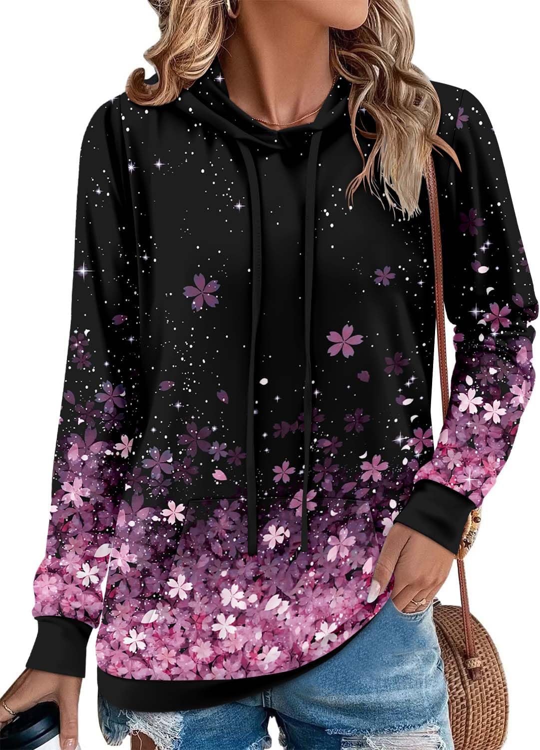 Angerella Hoodies for Women Camo Leopard Print Pullover Sweatshirt
