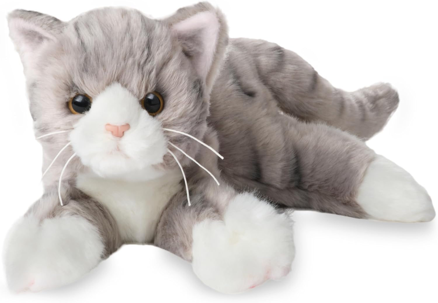 Socks Plush Cat 15-in Realistic Stuffed Cat for Cat Lovers