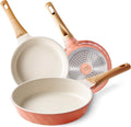 Frying Pans Non stick 3 PCS Set - Durable Nonstick Granite Skillets
