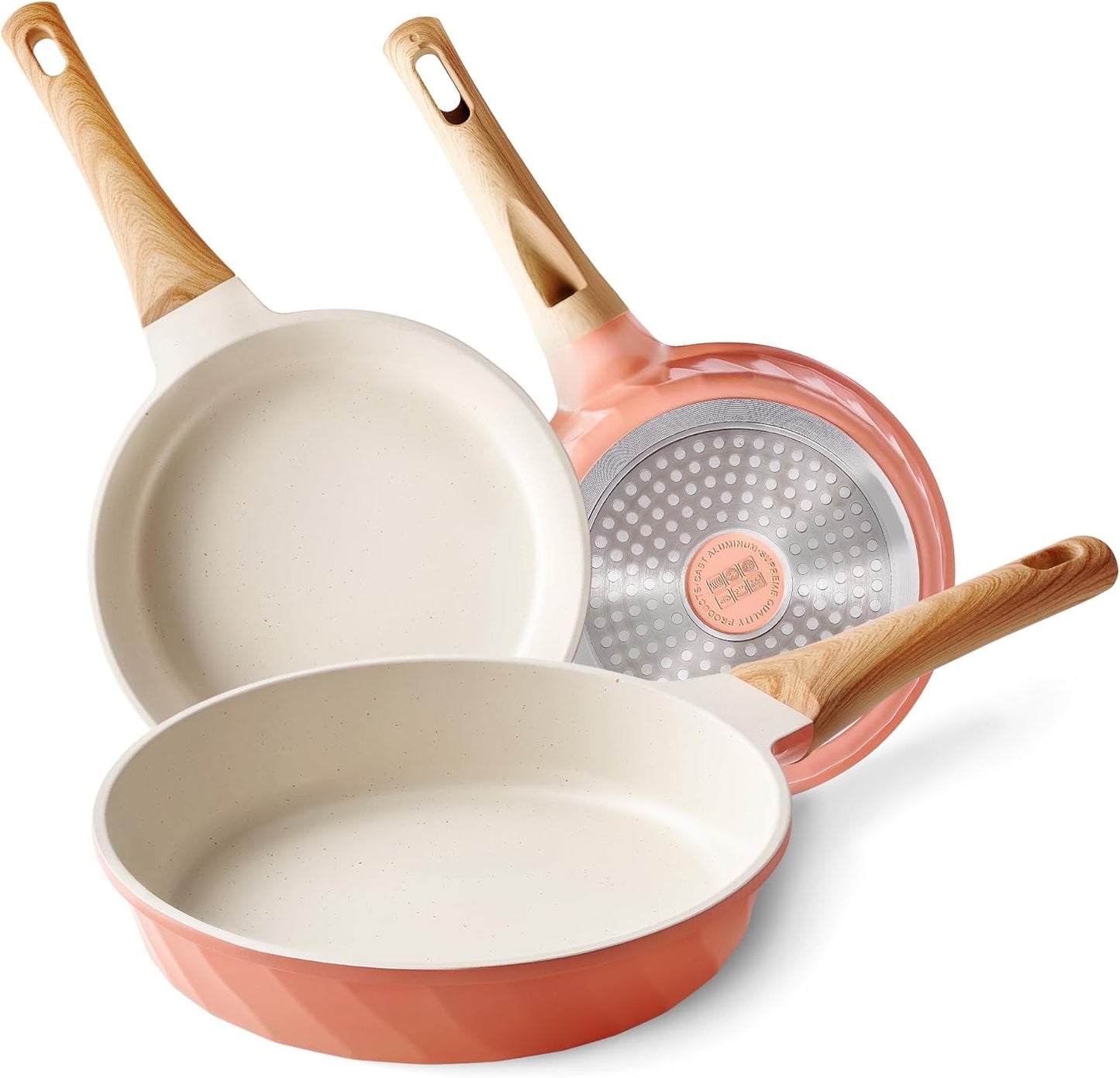 Nonstick Frying Pan Set - 3 PCS Granite Skillet Set