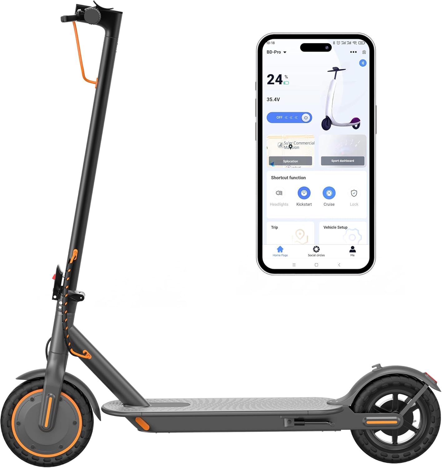 VOLPAM Electric Scooter with 350W Motor and Dual Braking System