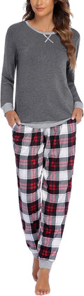 Ekouaer Pajamas For Women Comfy Long Sleeve Jogger Set Lounge Pjs Set