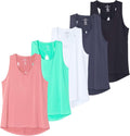Women's Crossback Keyhole Tank Tops 5 Pack - Moisture-Wicking Fit