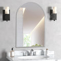 24 in x 32 in Silver Arched Mirror - Tempered Glass Wall Vanity Mirror