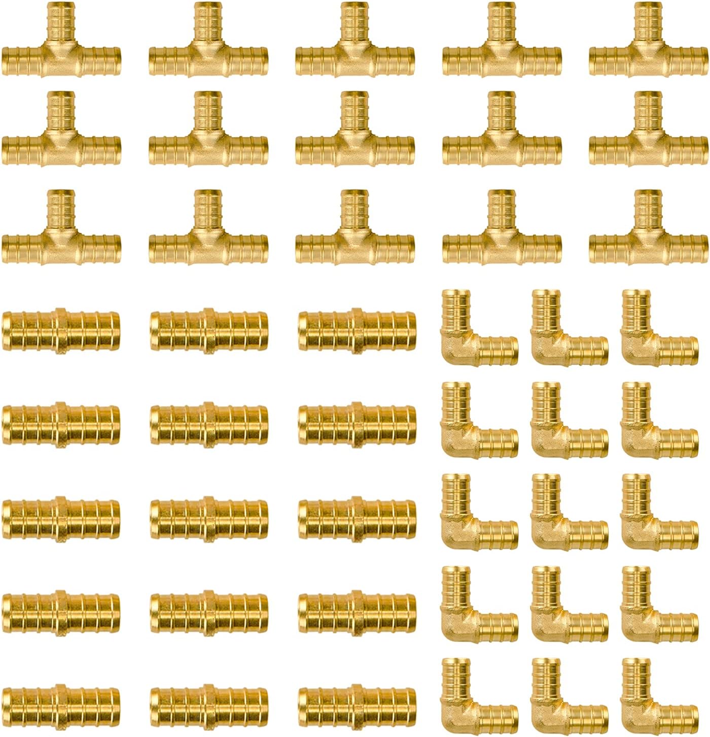 1/2 Inch Pex Fittings Set for Plumbing by SUNGATOR - 45 PCS