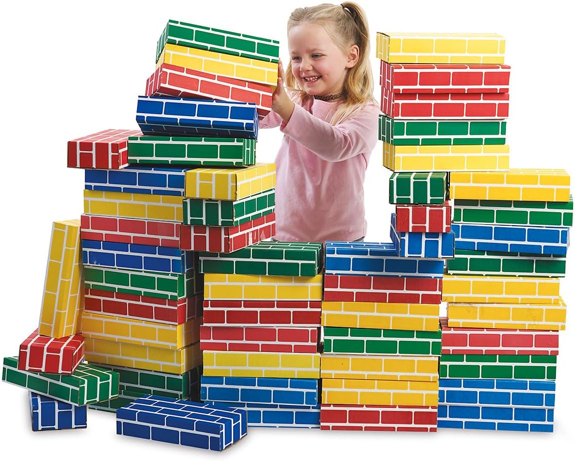 Primary Building Bricks for Kids - Creative Cardboard Blocks Set