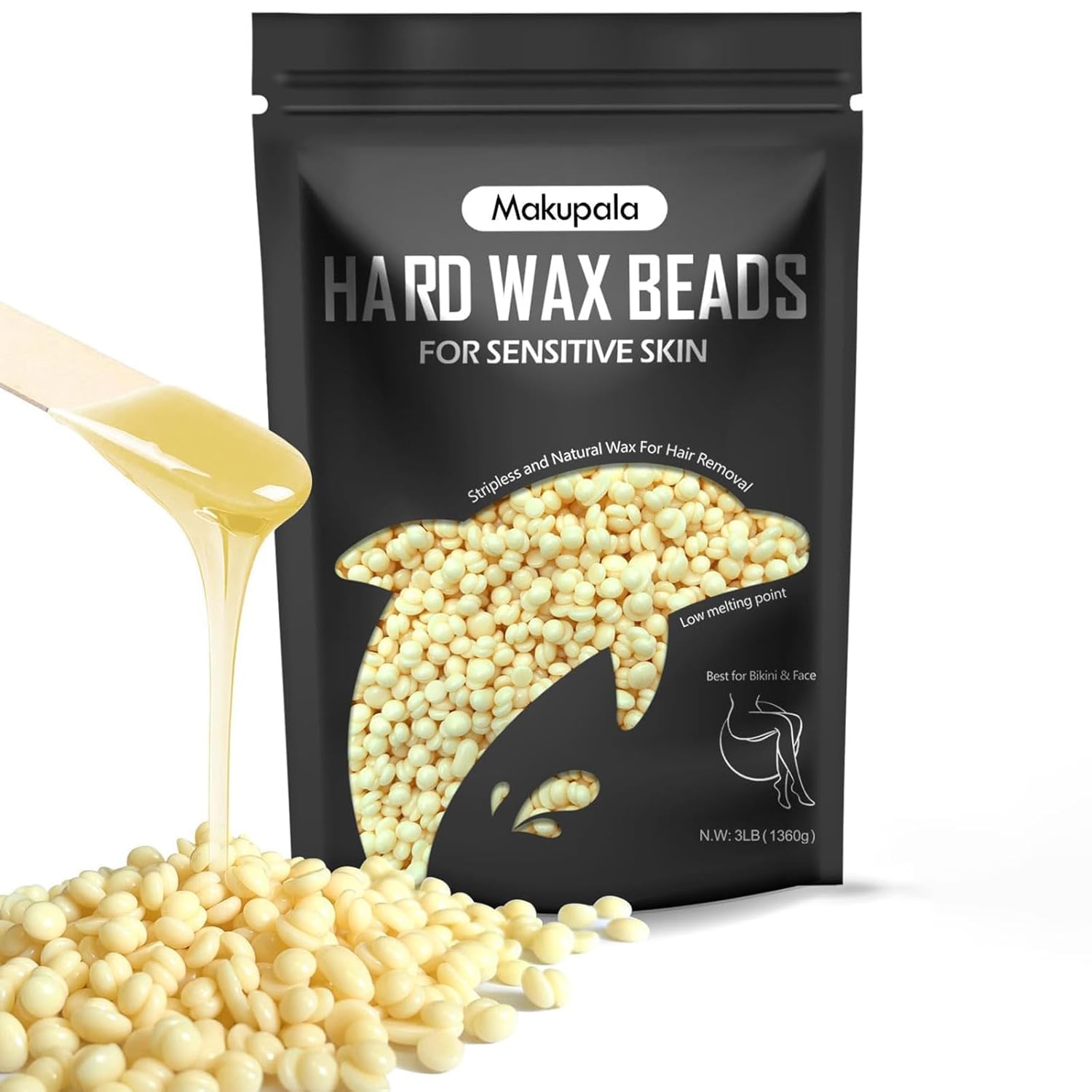 3lb Hard Wax Beads for Sensitive Skin Hair Removal at Home