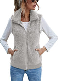 LOMON Womens Fuzzy Fleece Vest - Cozy Layer for Cool Days