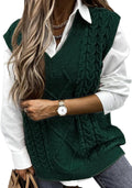 EVALESS Oversized Sweater Vest for Women V Neck Sleeveless - Soft This