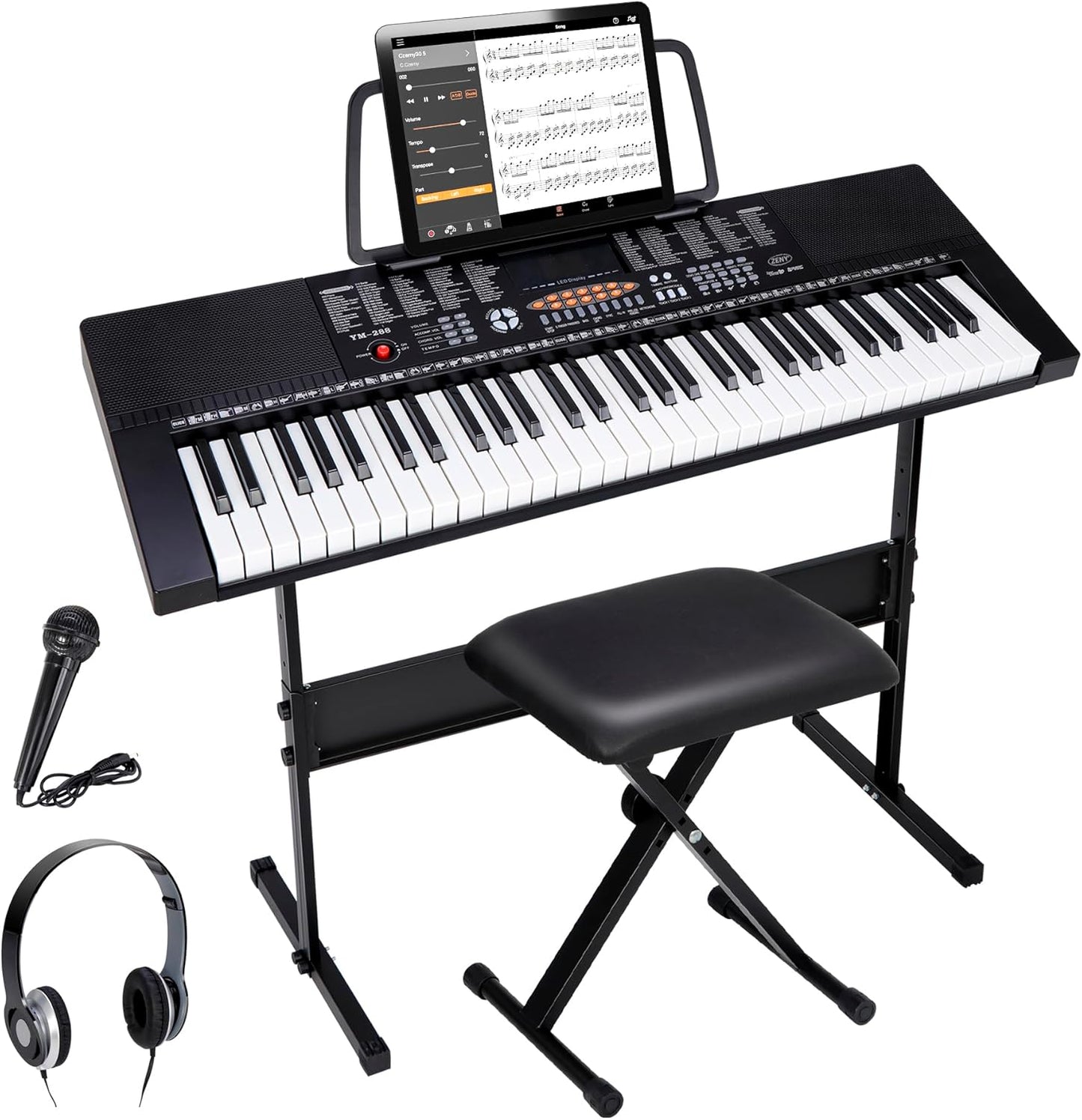 ZENY 61-Key Portable Electric Keyboard Piano with Built-In Speakers - Complete Music Experience!