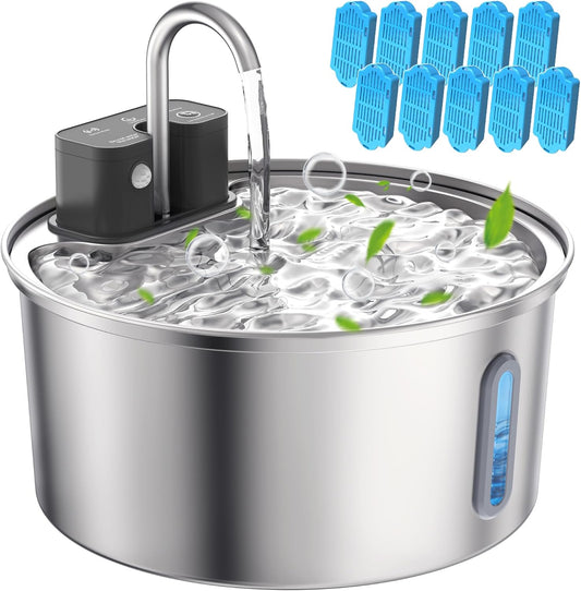 Wireless Cat Water Fountain with 10Pcs Filters for Pets