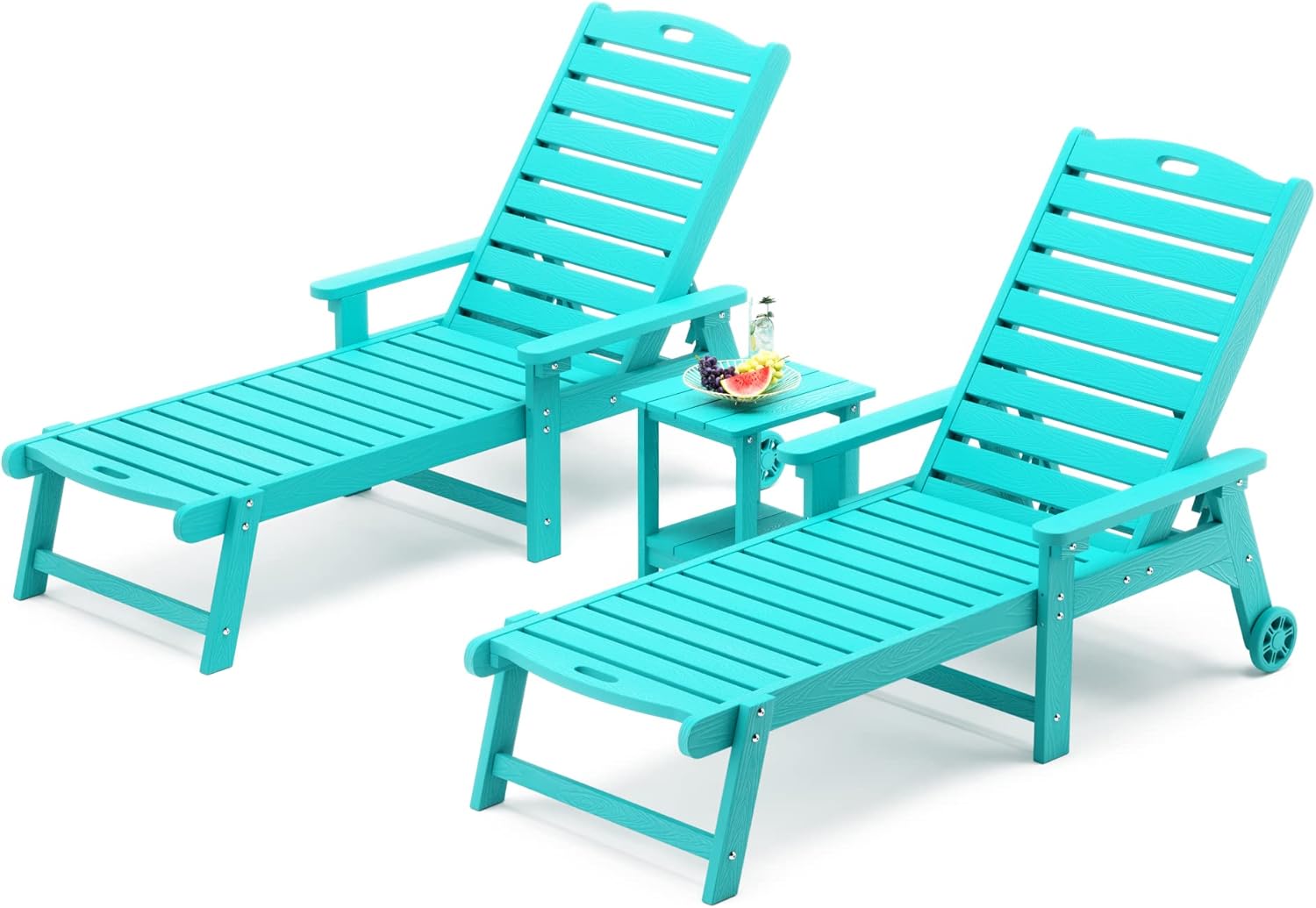 LUE BONA Chaise Lounge Chairs Set with Table for Ultimate Relaxation