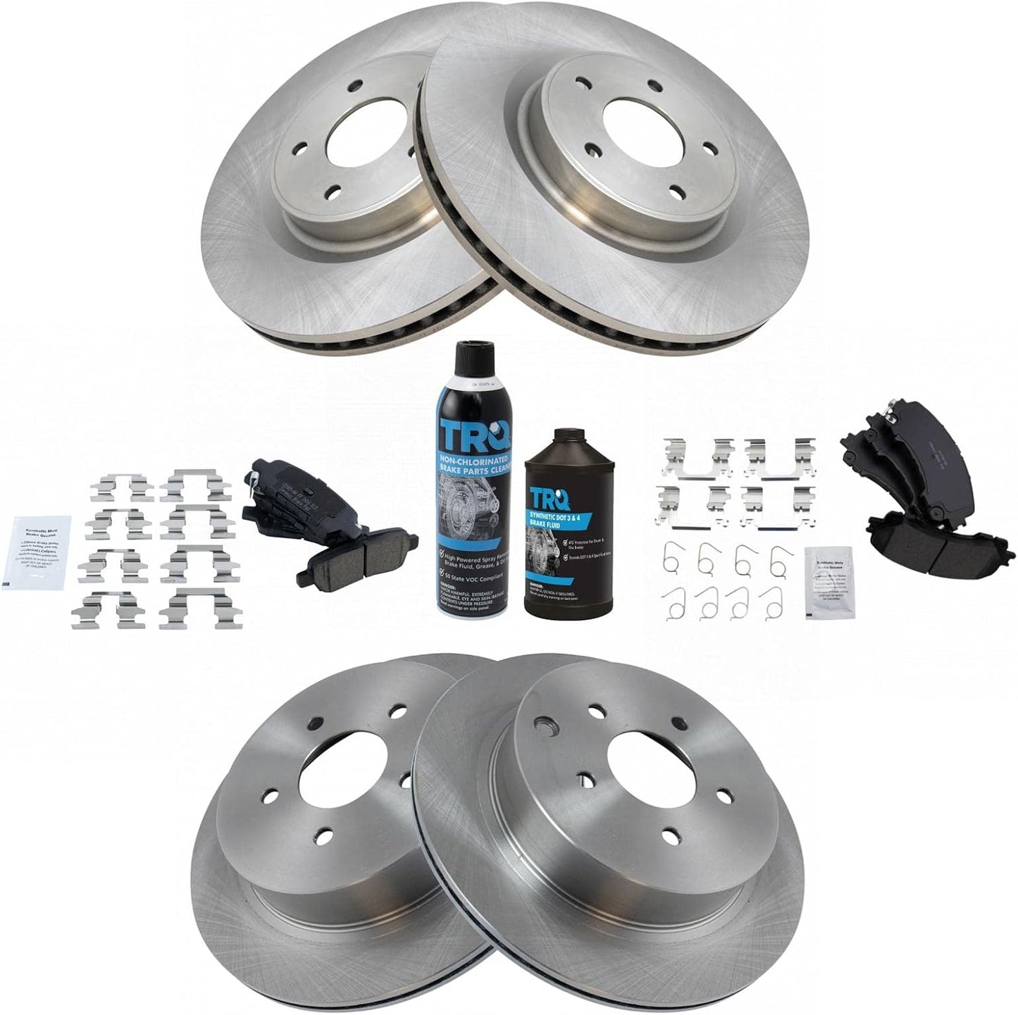 TRQ Brake Pad & Rotor Kit for INFINITI Q50 Q60 - Complete Set