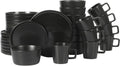 Gibson Soho Lounge Bowery 32 Piece Matte Black Stoneware Dinnerware