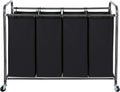 Laundry Sorter 4 Section Rolling Cart - Large Capacity Laundry Hamper