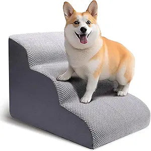CiWiVOKi 3 Tier Dog Ramp for Couch - Non-Slip Pet Stairs