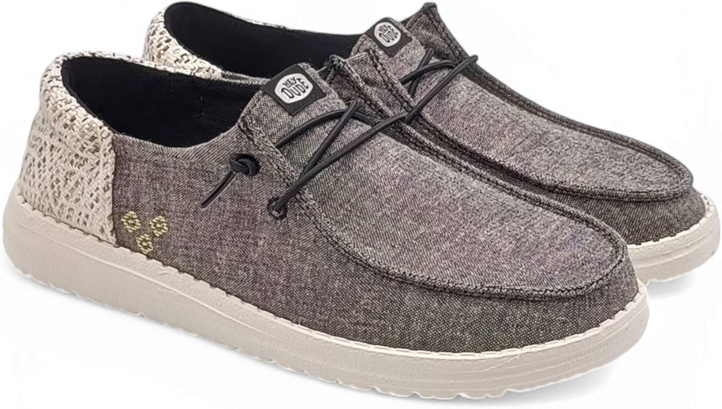 HEYDUDE Women's Wendy Canvas Slip-on Loafers for Comfort