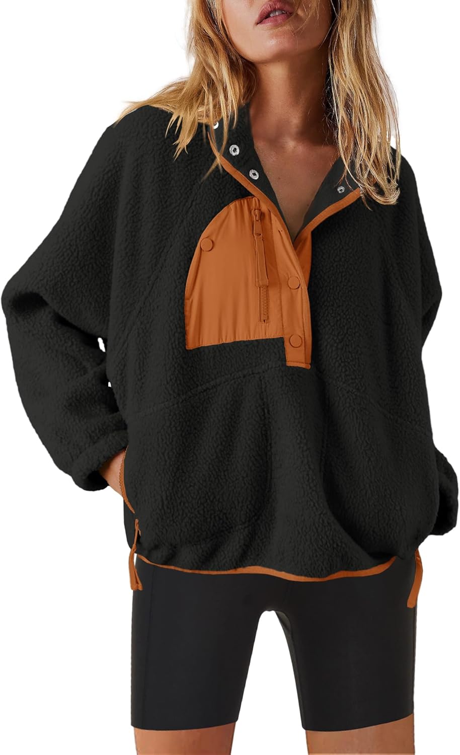Nirovien Womens Fleece Pullover Jacket for Cozy Comfort