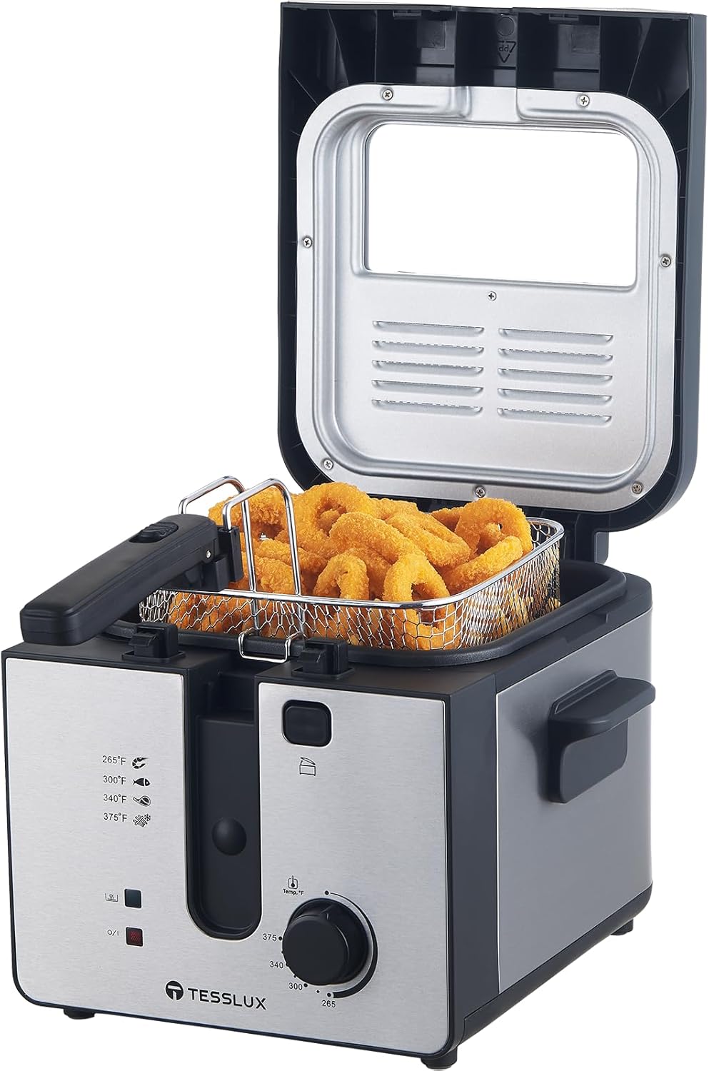 Compact Deep Fryer with Basket for Home Use, 2.5 Liter