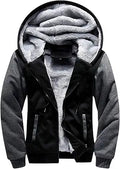 V VALANCH Men Hoodie Zip Up Winter Sherpa Lined Sweatshirt