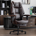 400lbs Big&Tall Leather Office Chair-Ergo+Footrest