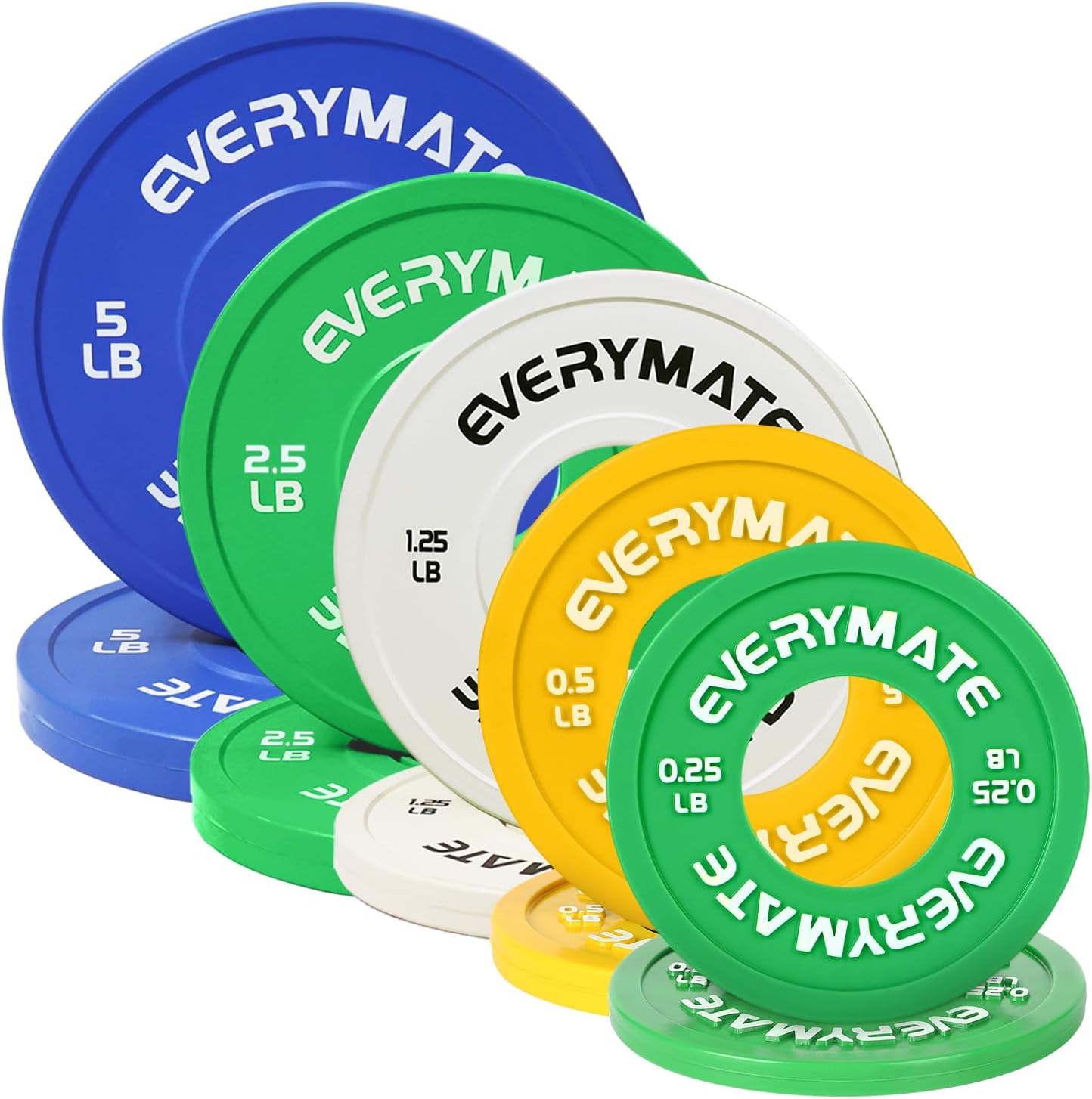 EVERYMATE Fractional Weight Plates for Olympic Bumper Training
