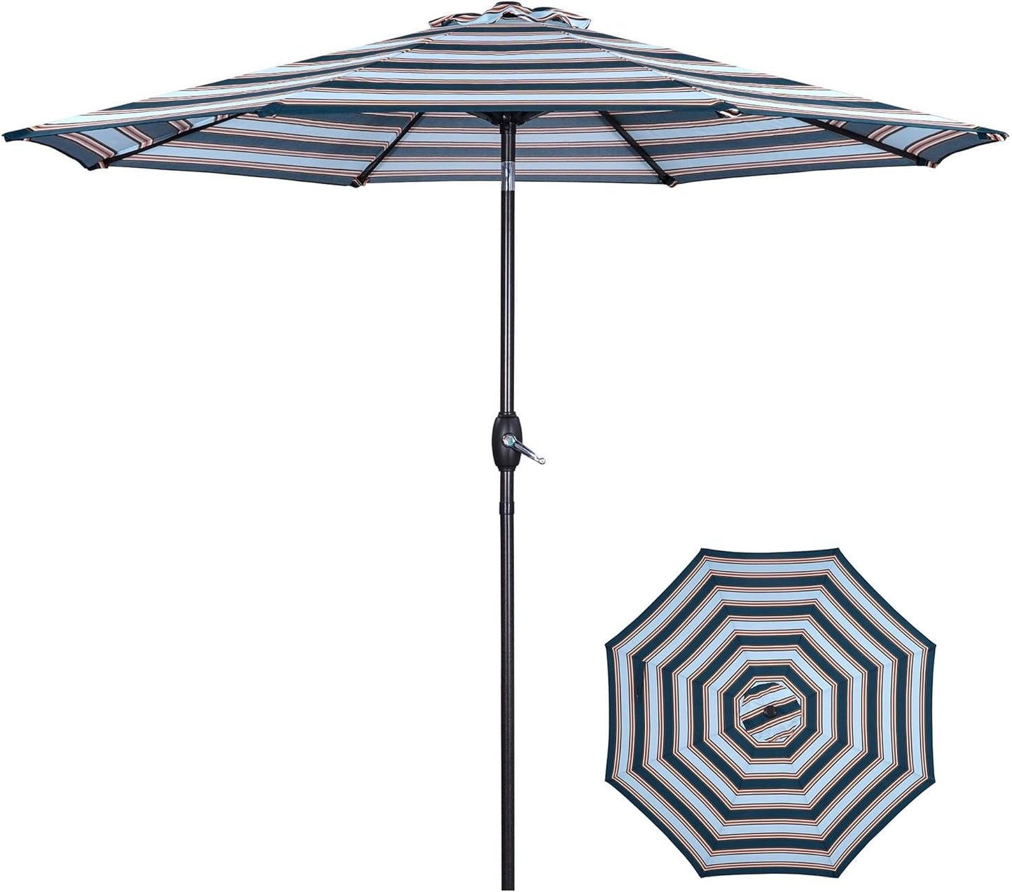 Patio Umbrella with Push Button Tilt and Crank for Outdoor Use