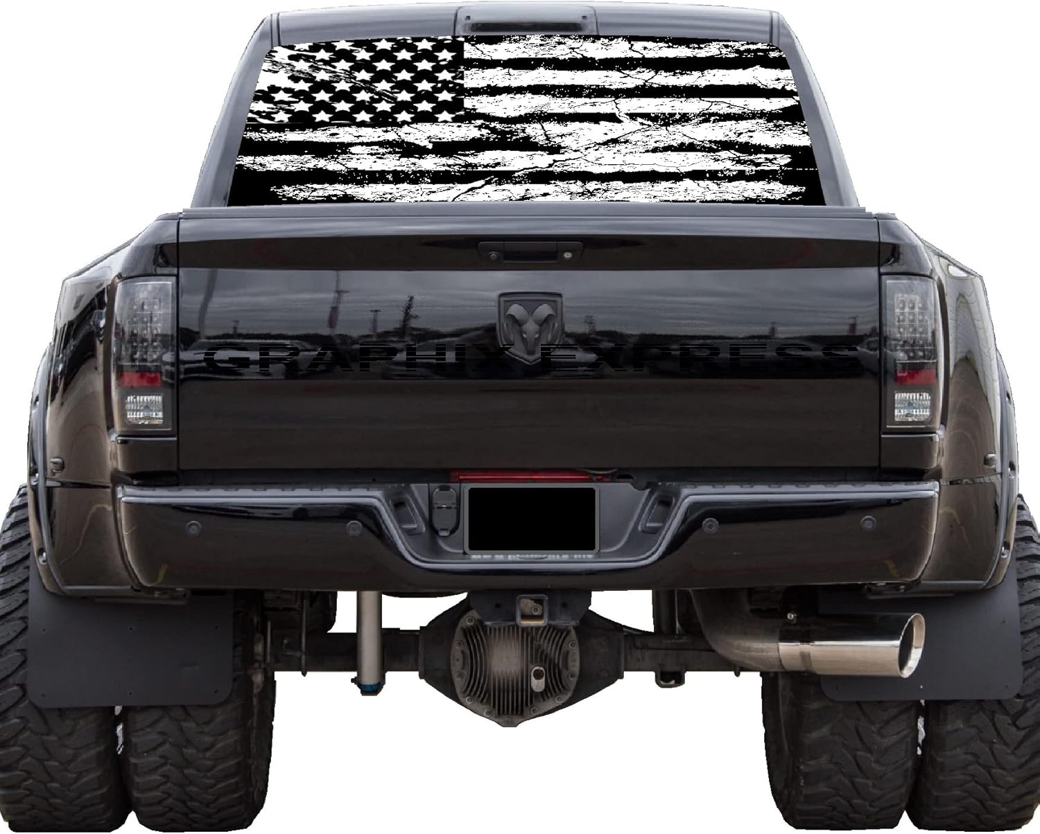 GRAPHIX EXPRESS Truck Back Window Graphics - Patriotic USA Flag