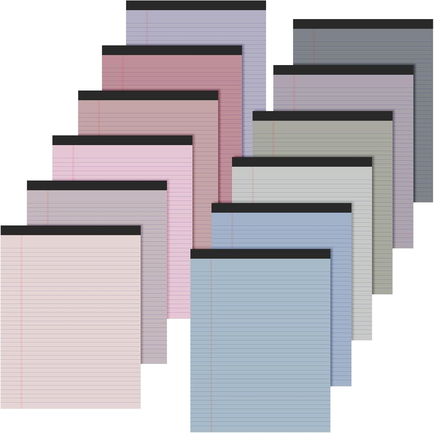 Fuutreo 12 Pcs 8.5ft x 11ft Colored Legal Pads for Writing
