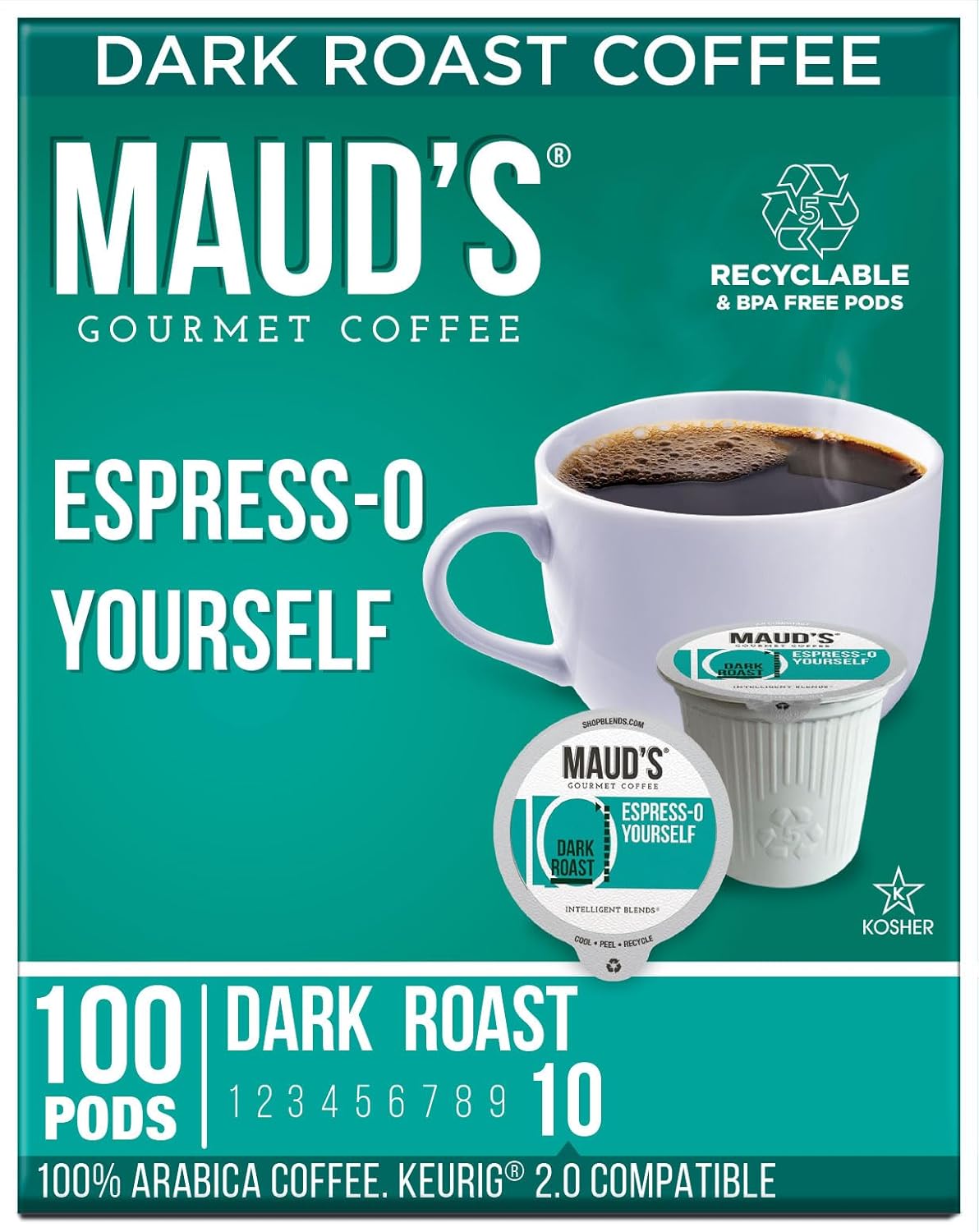 Maud's 100% Arabica Dark Roast Coffee Pods - Solar Powered & Eco-Friendly!