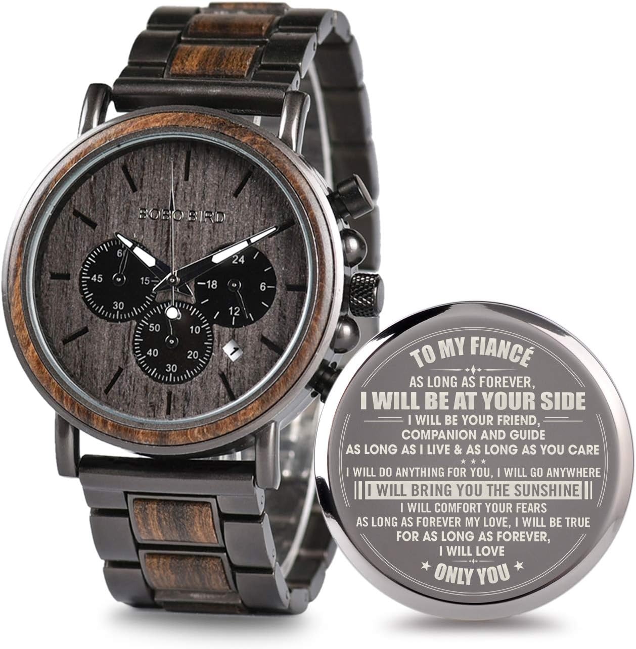 Engraved Wooden Watch for Boyfriend - Personalized Gift Idea