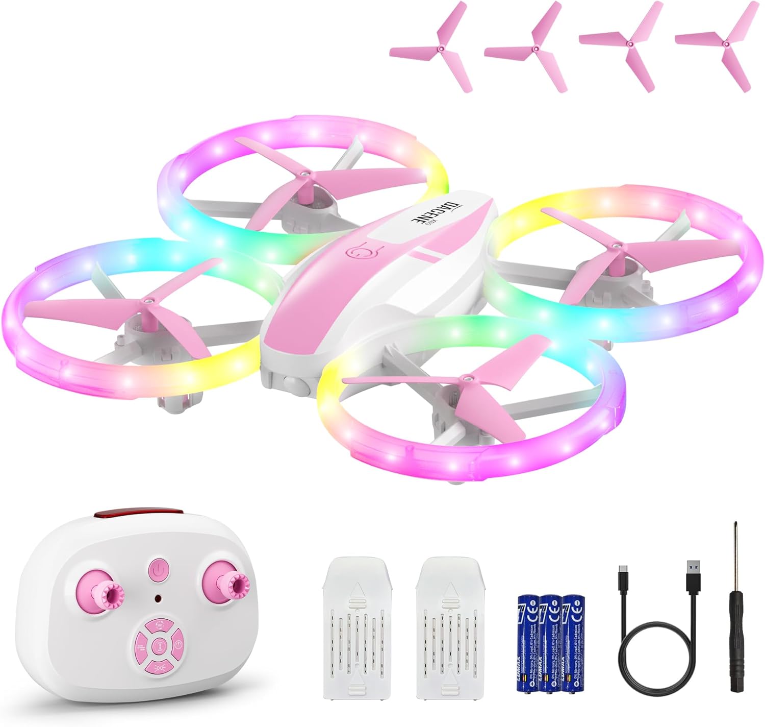 Mini Drone for Girls and Beginners with Fancy LED Lights