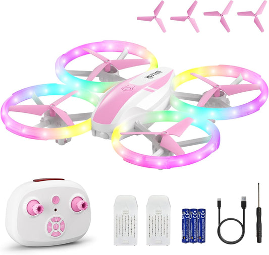 Mini Drone for Girls and Beginners with Fancy LED Lights