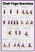 Posters Chair Yoga Practice Poster for Seniors - Durable Canvas Art